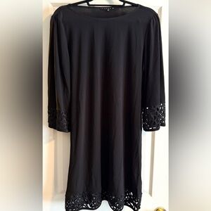 Tiana B. Black Dress with Lace Trim